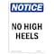 Signmission OSHA Notice, 7" Height, No High Heels Sign, 7" X 5", Portrait OS-NS-D-57-V-14654 - alternate 1